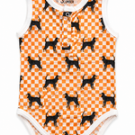 Southern Slumber Checkered Coonhound Henley Onesie