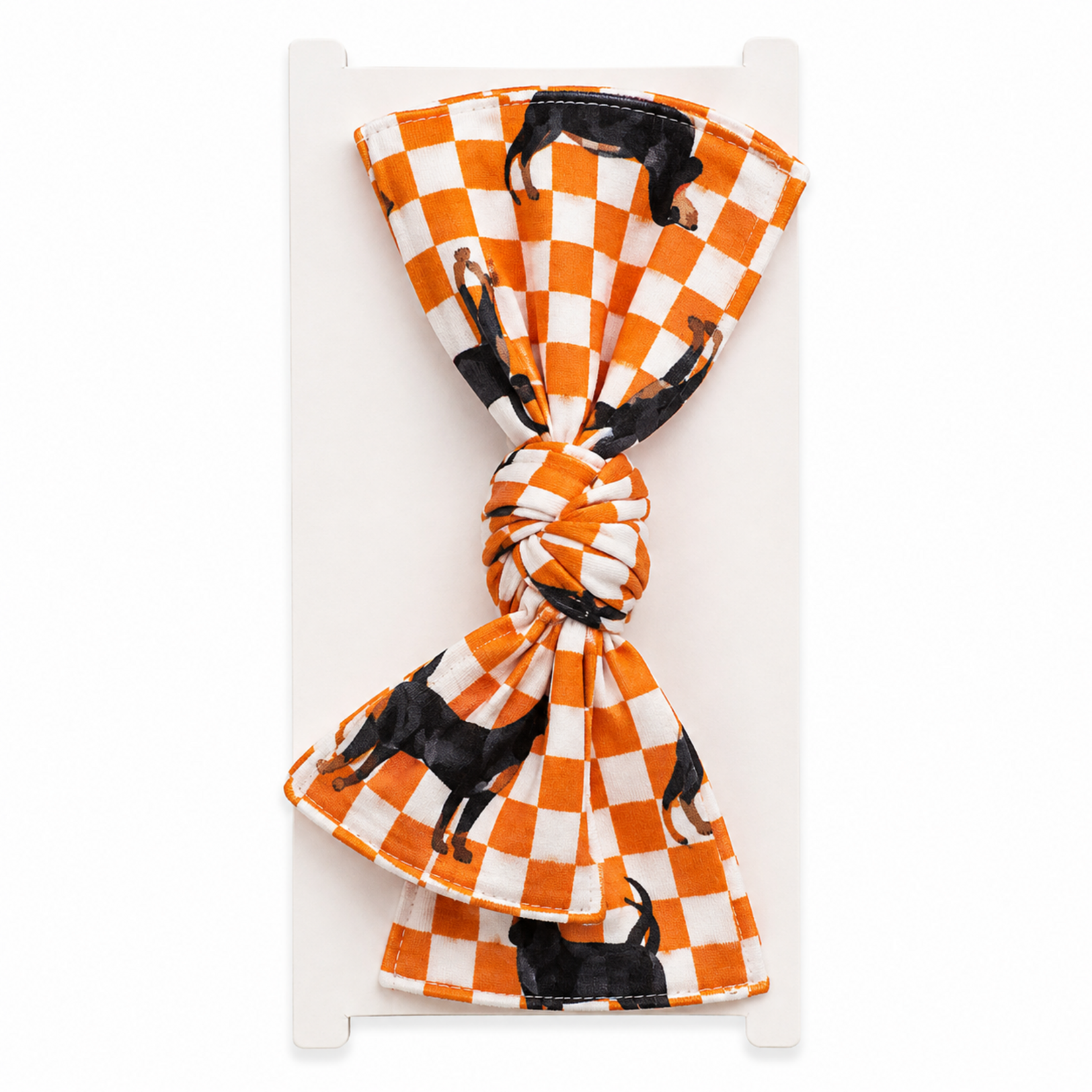 Southern Slumber Checkered Coonhound Headband Bow
