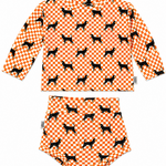 Southern Slumber Checkered Coonhound Bummie Set