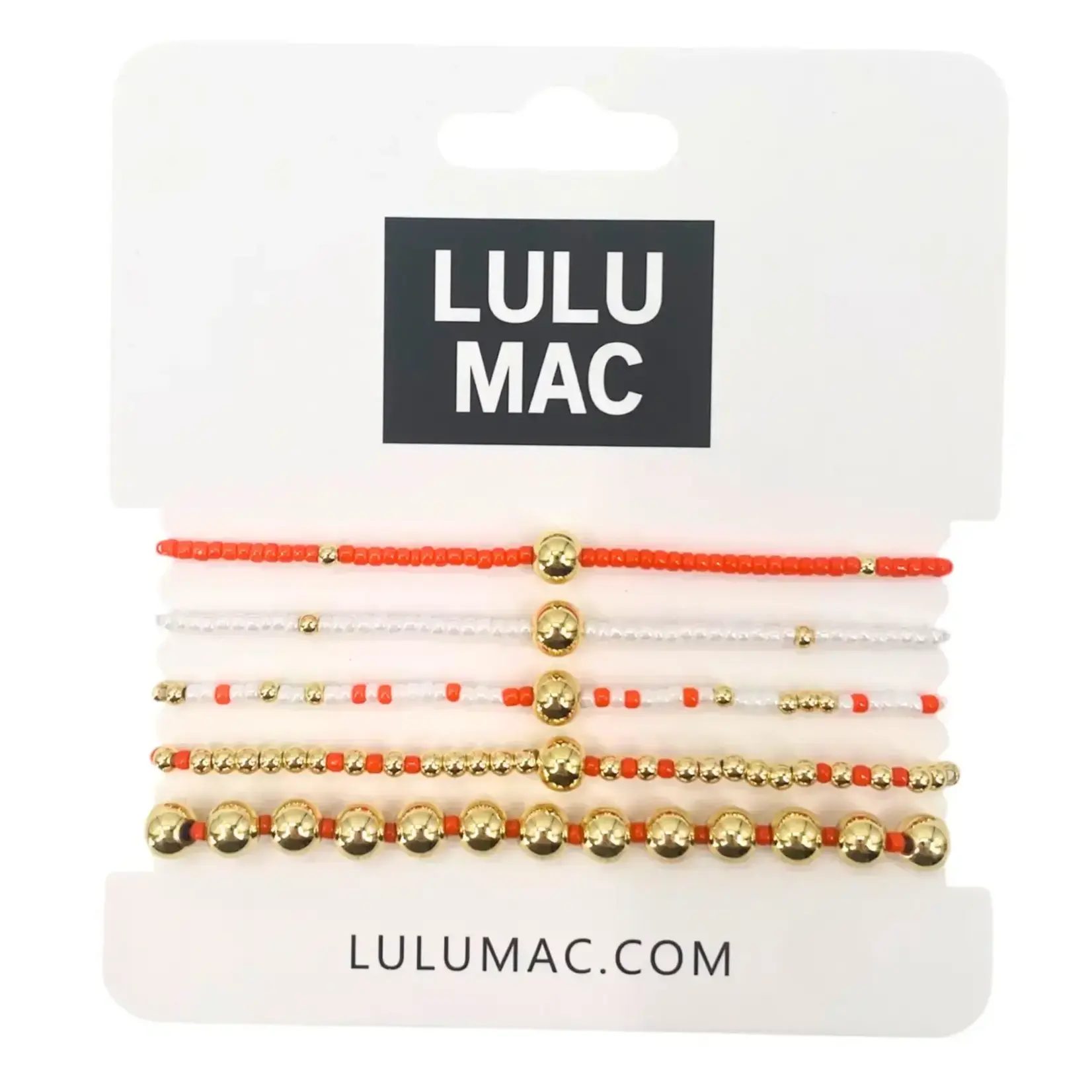 LULU MAC Orange & White Bracelet Stack