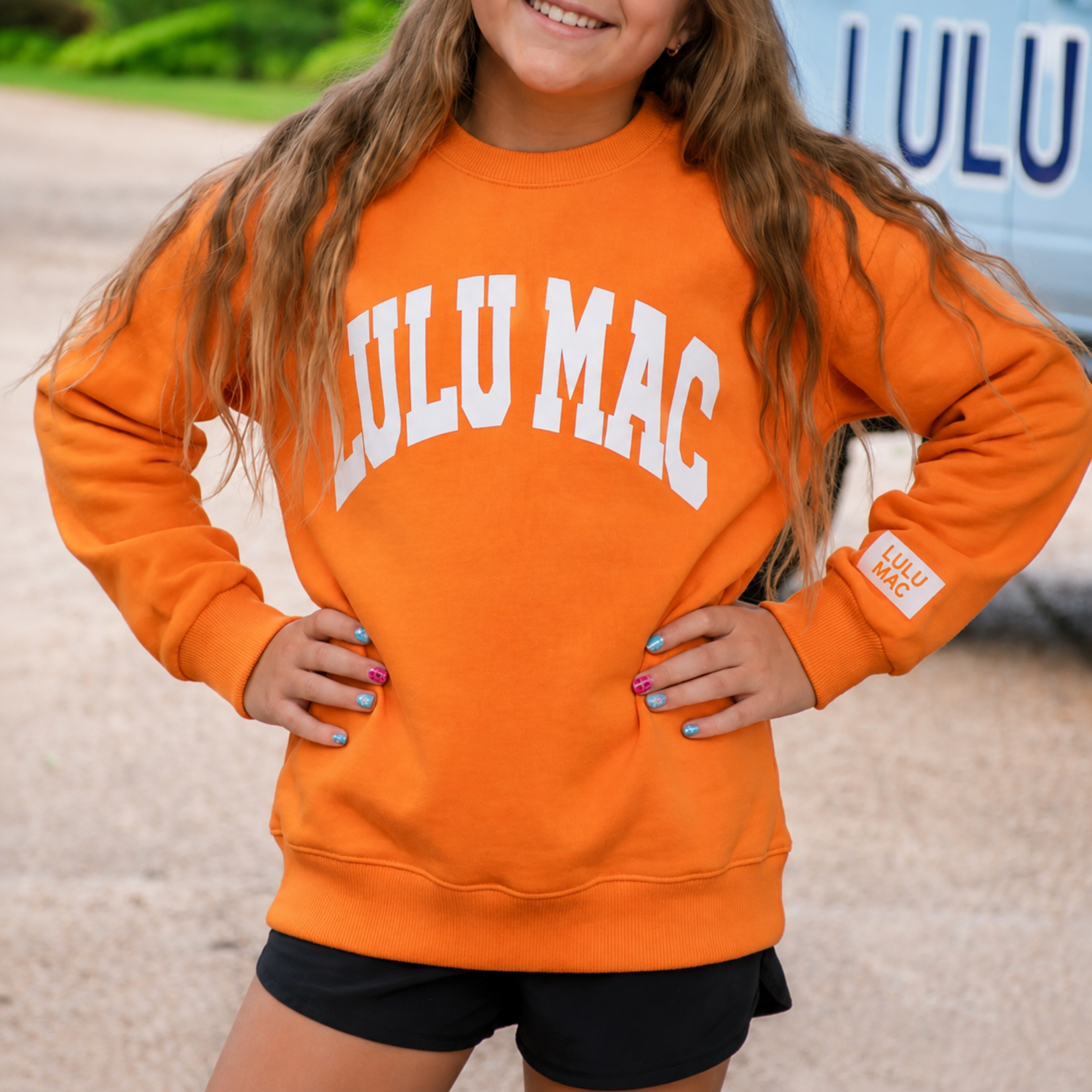 LULU MAC Youth Orange & White LULU MAC Sweatshirt
