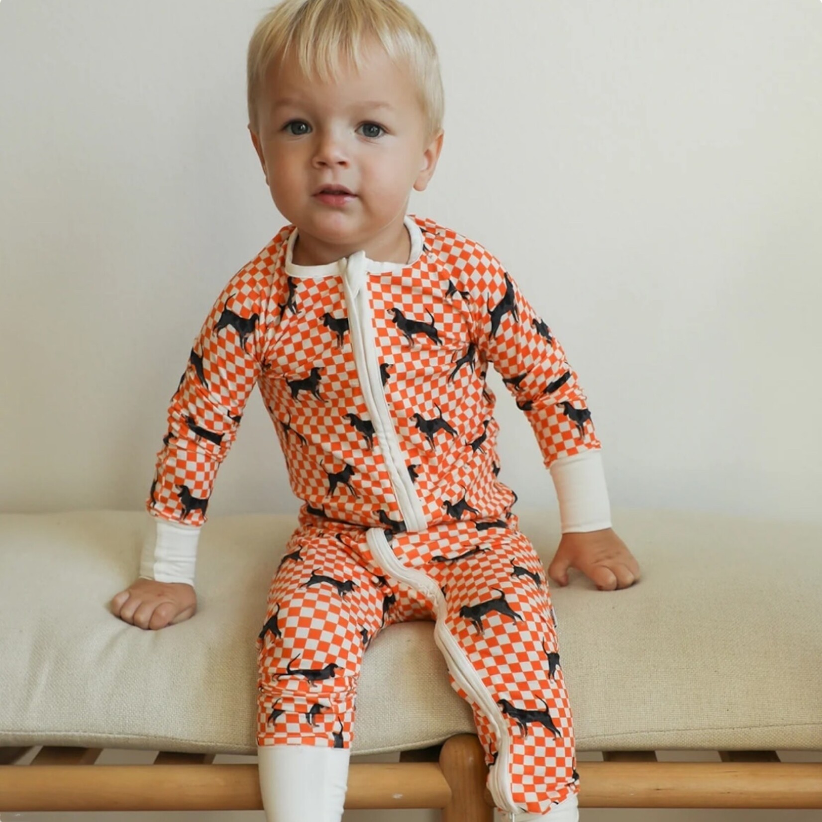 Southern Slumber Checkered Coonhound Sleeper (Size 2T)