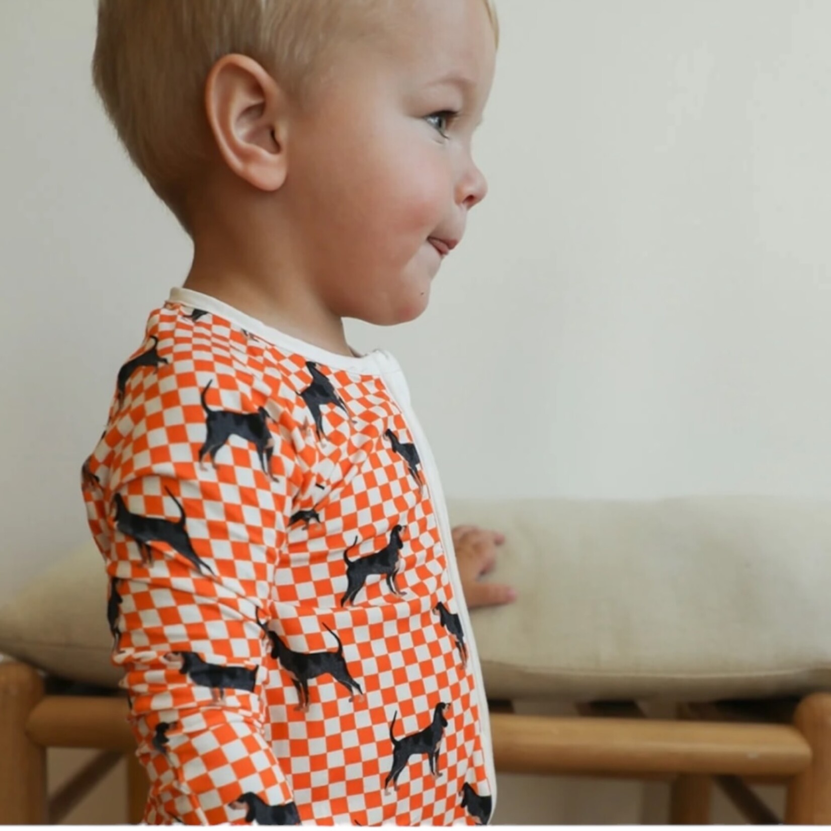 Southern Slumber Checkered Coonhound Sleeper (Size 2T)