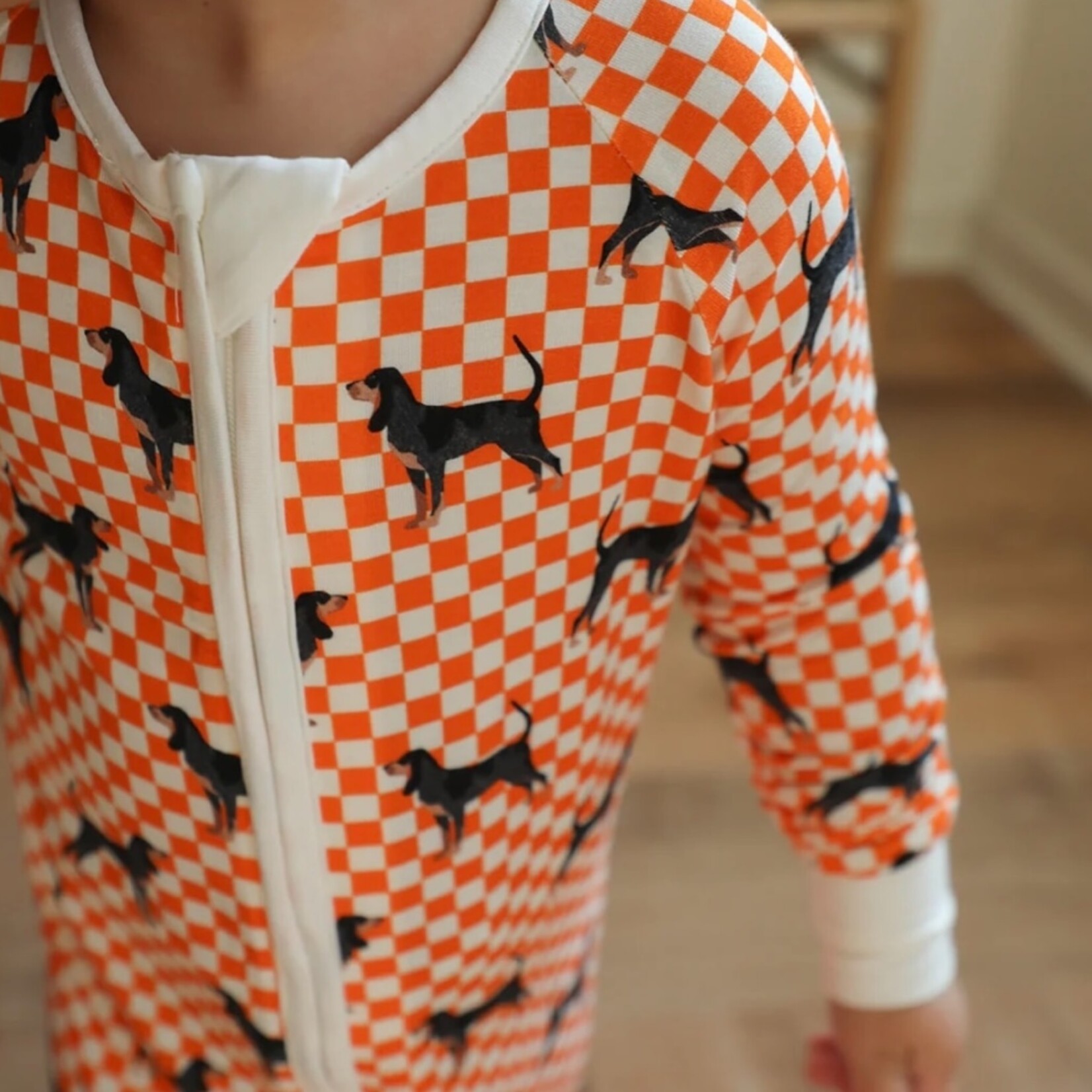 Southern Slumber Checkered Coonhound Sleeper (Size 2T)