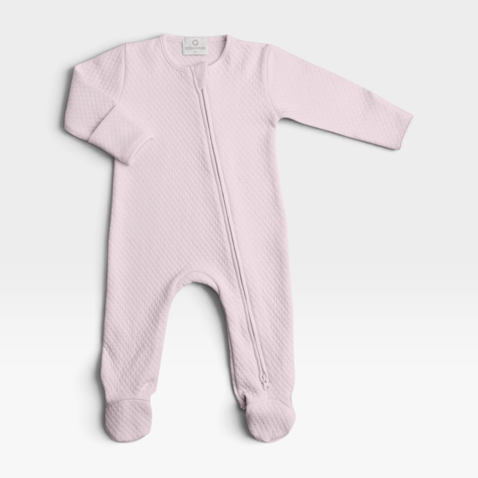 Mio Cotton Pink Quilted Newborn Footie