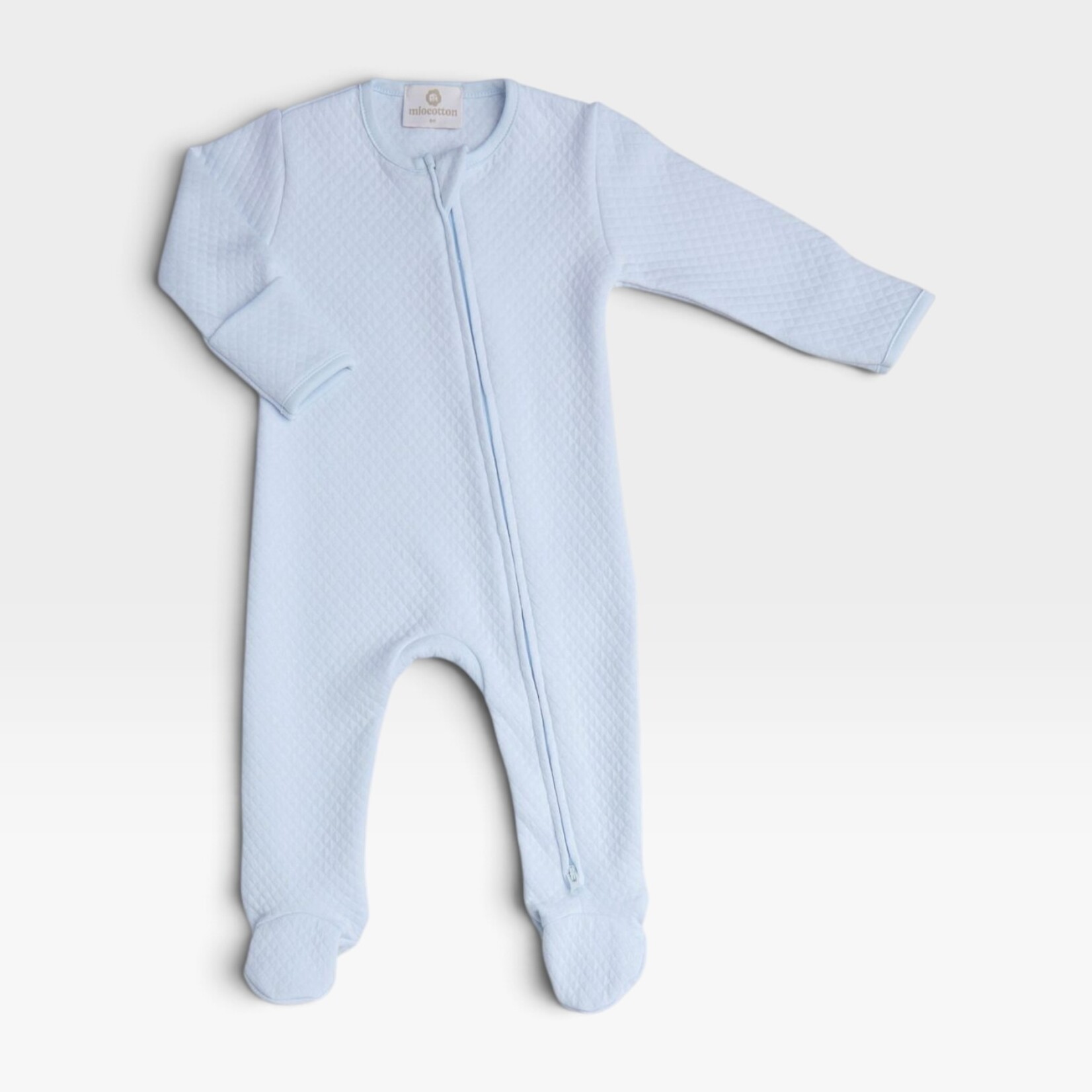 Mio Cotton Blue Quilted Newborn Footie