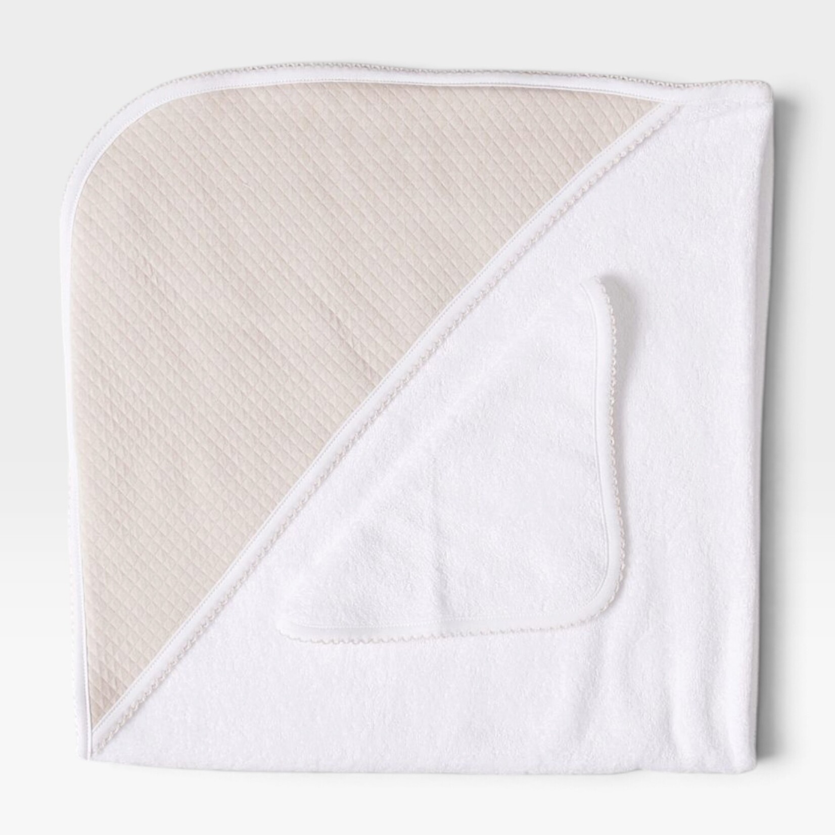 Mio Cotton Nude Quilted Towel & Washcloth