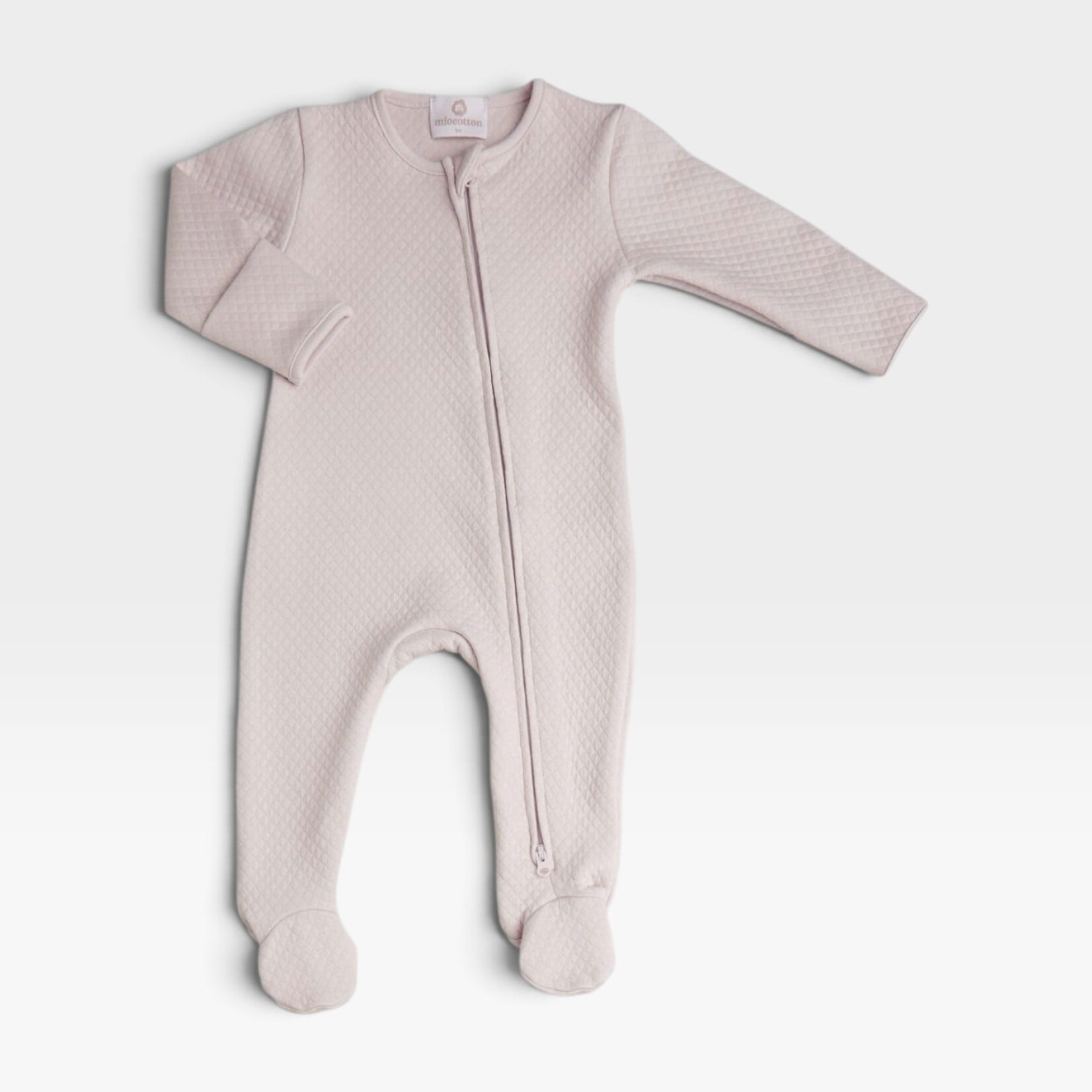 Mio Cotton Nude Quilted Newborn Footie