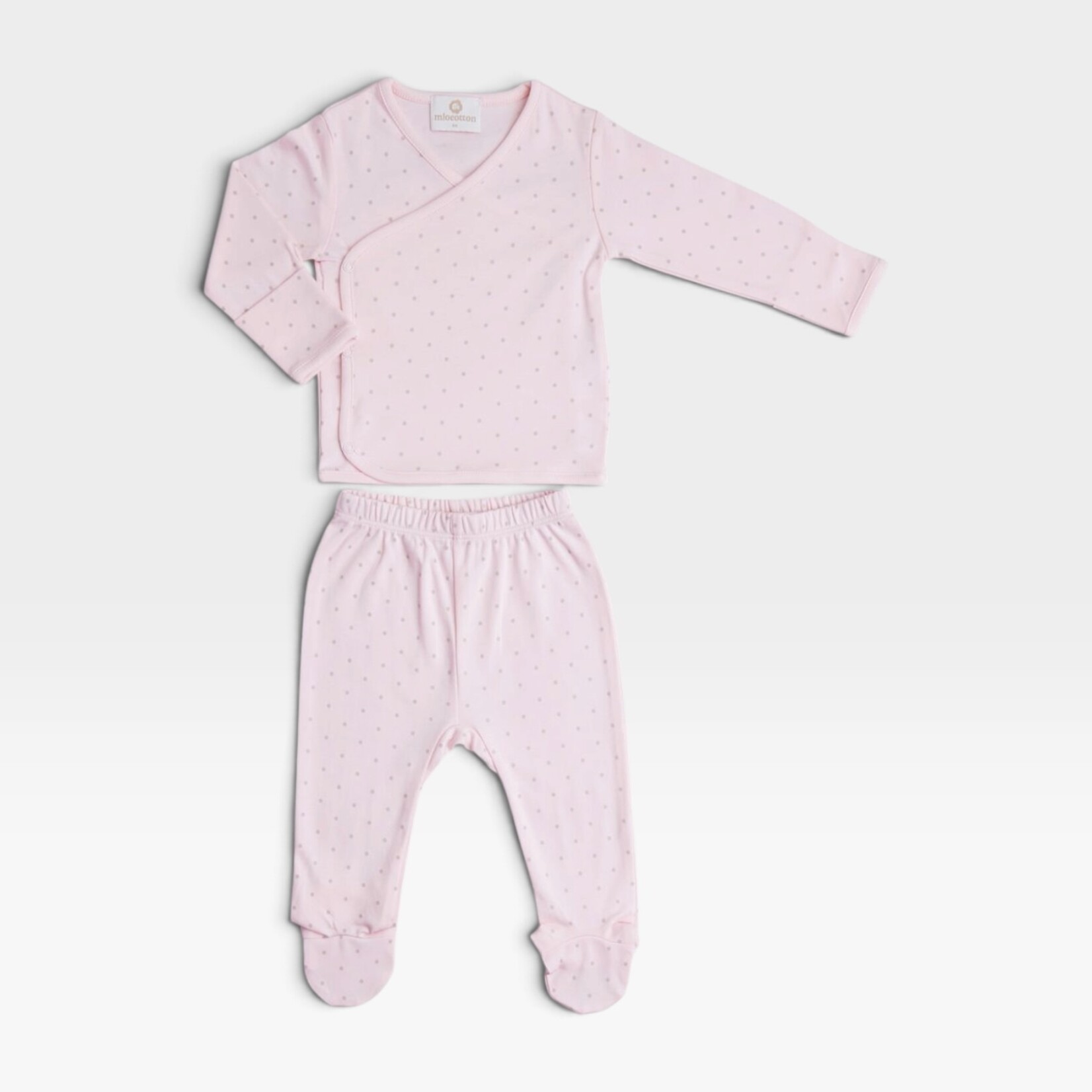 Mio Cotton Pink Dot Newborn Kimono Set