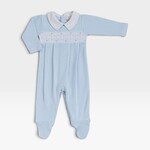 Mio Cotton Tarik Blue Smocked Footie