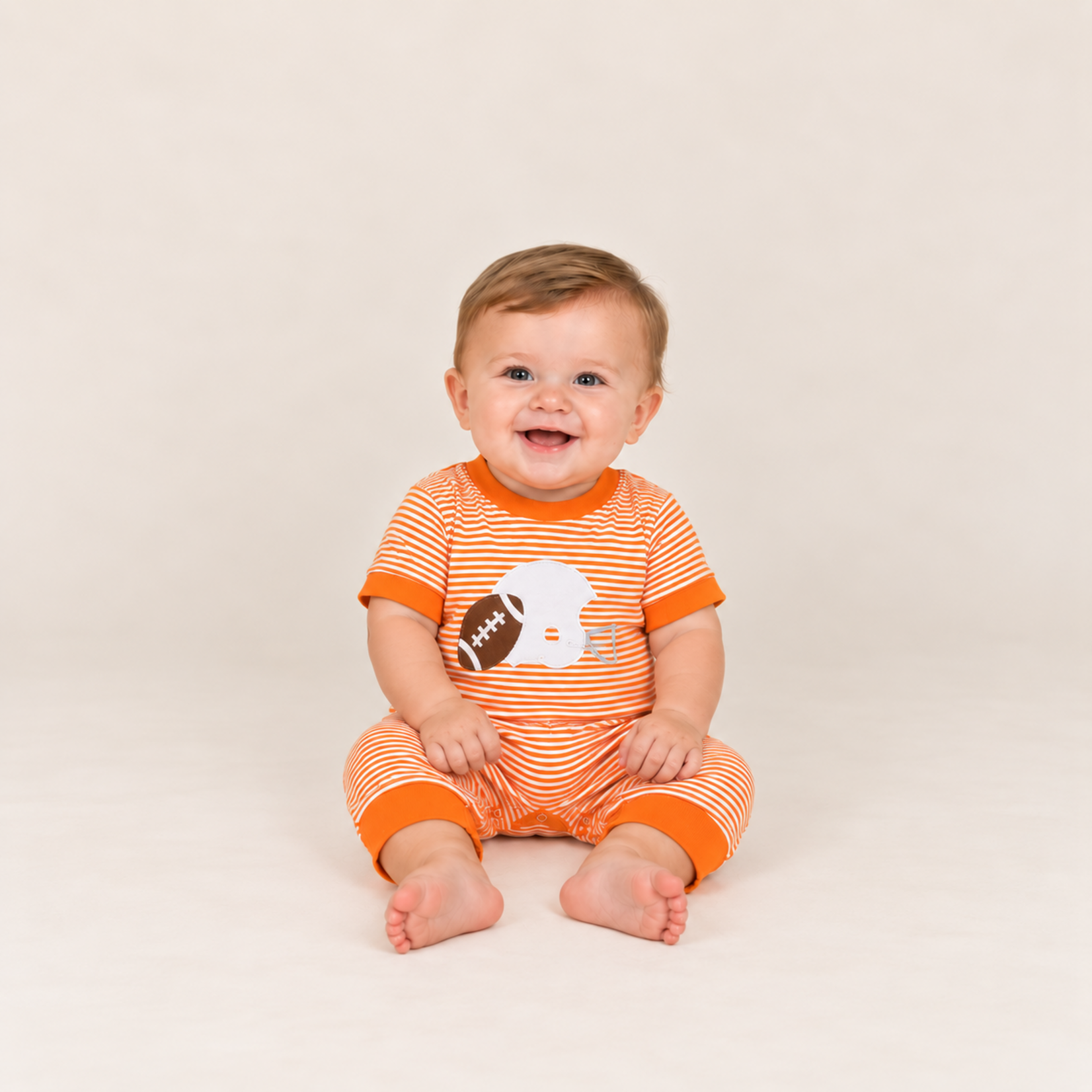 Three Sisters Tennessee Orange Football Romper