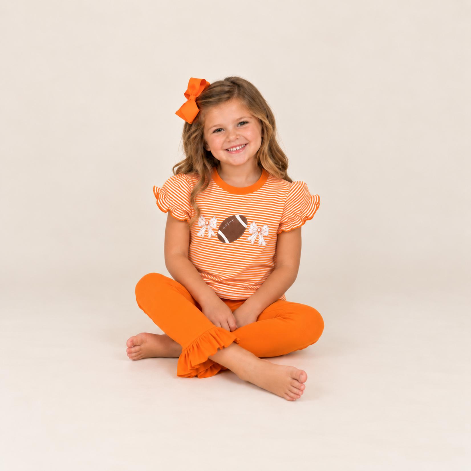 Three Sisters Tennessee Orange Football Legging Set