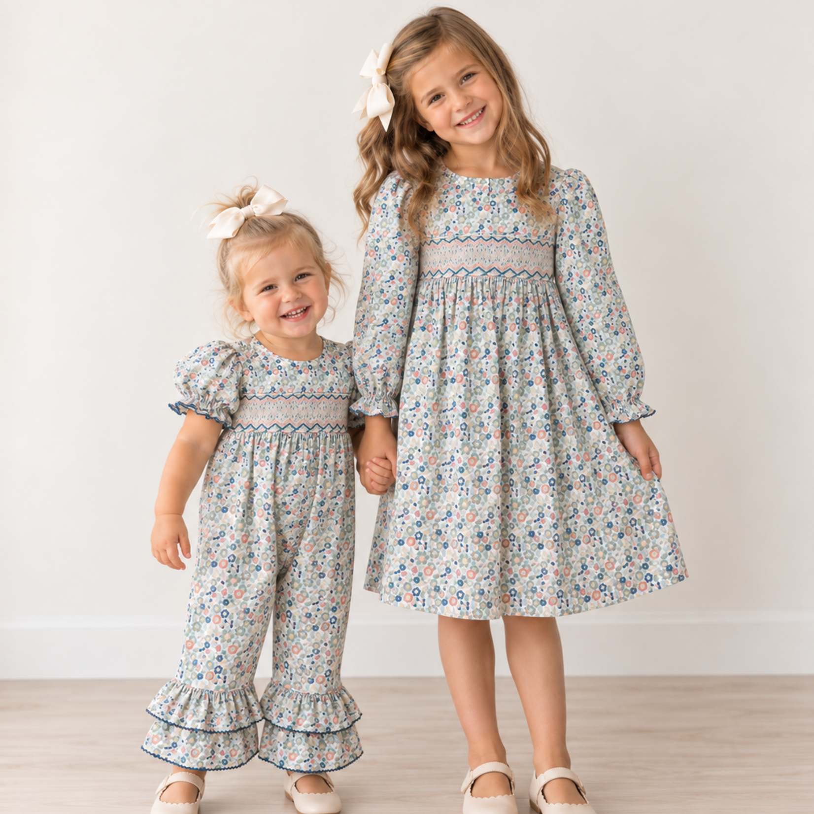 Three Sisters Vintage Ditsy Smocked Dress