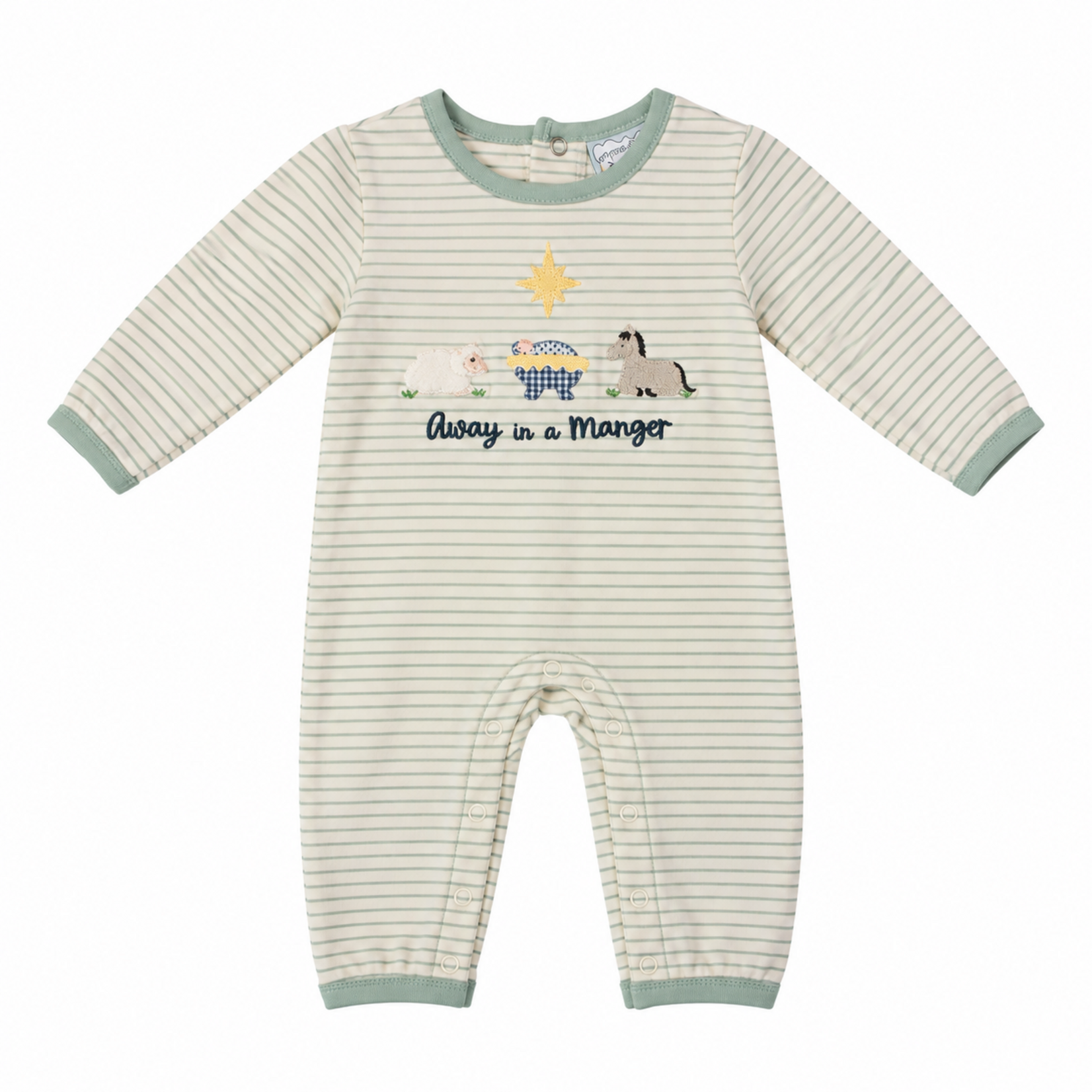 Three Sisters Away in a Manger Boy Romper