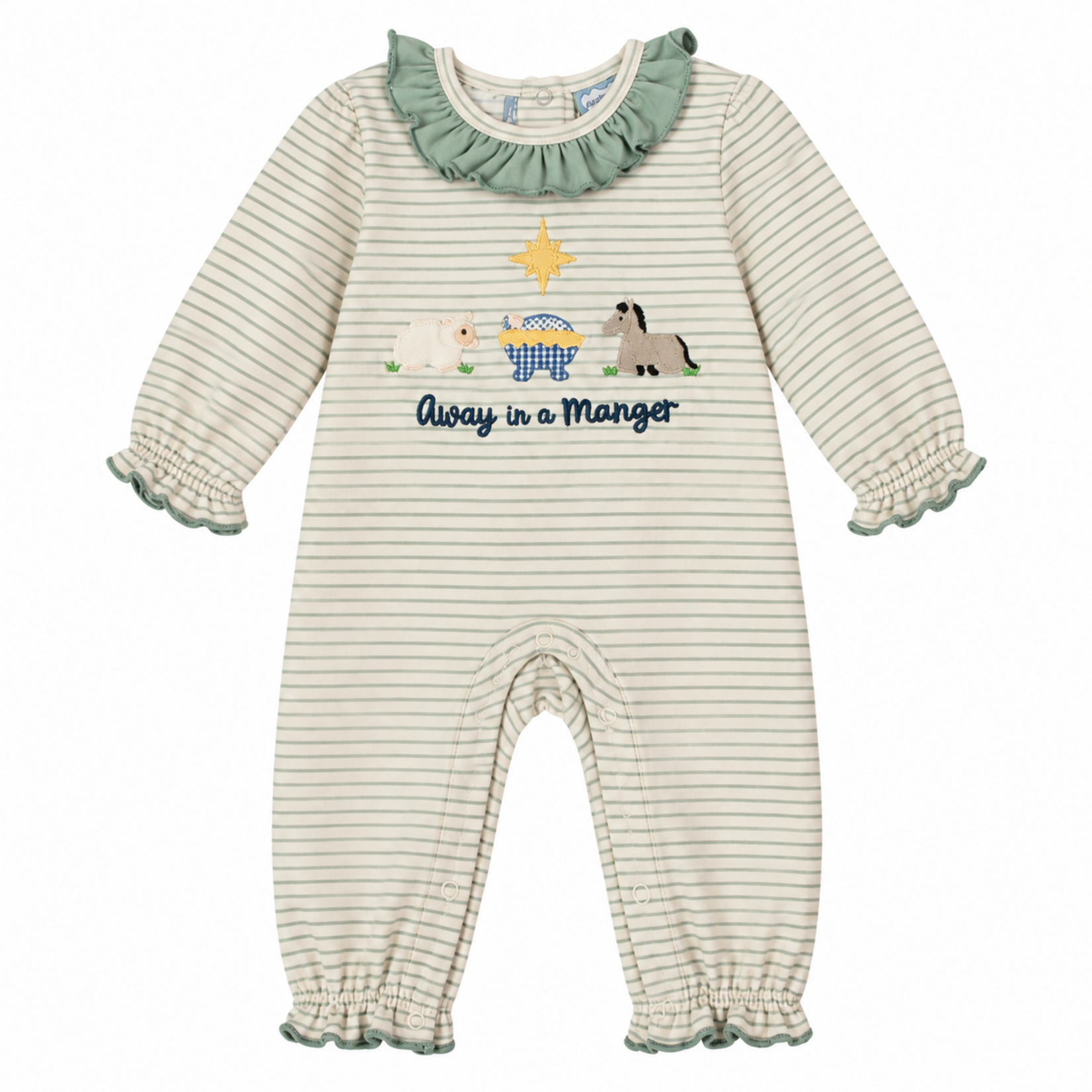 Three Sisters Away in a Manger Girls Romper
