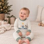 Three Sisters Away in a Manger Boy Romper