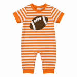 Three Sisters Orange Football Romper