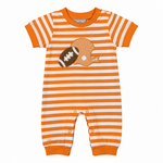 Three Sisters Orange Football Boy Romper