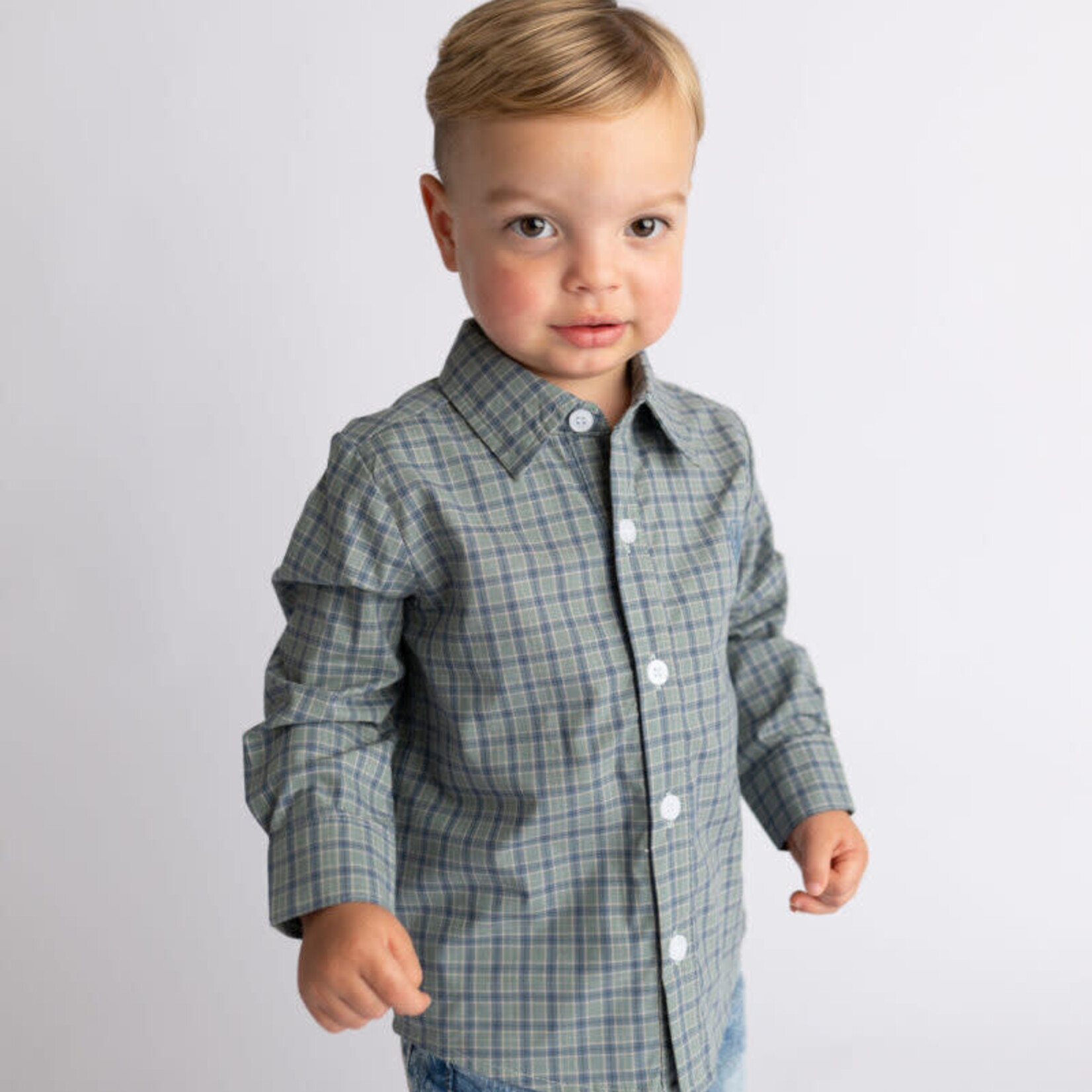 Millie Jay Green Plaid Button Down