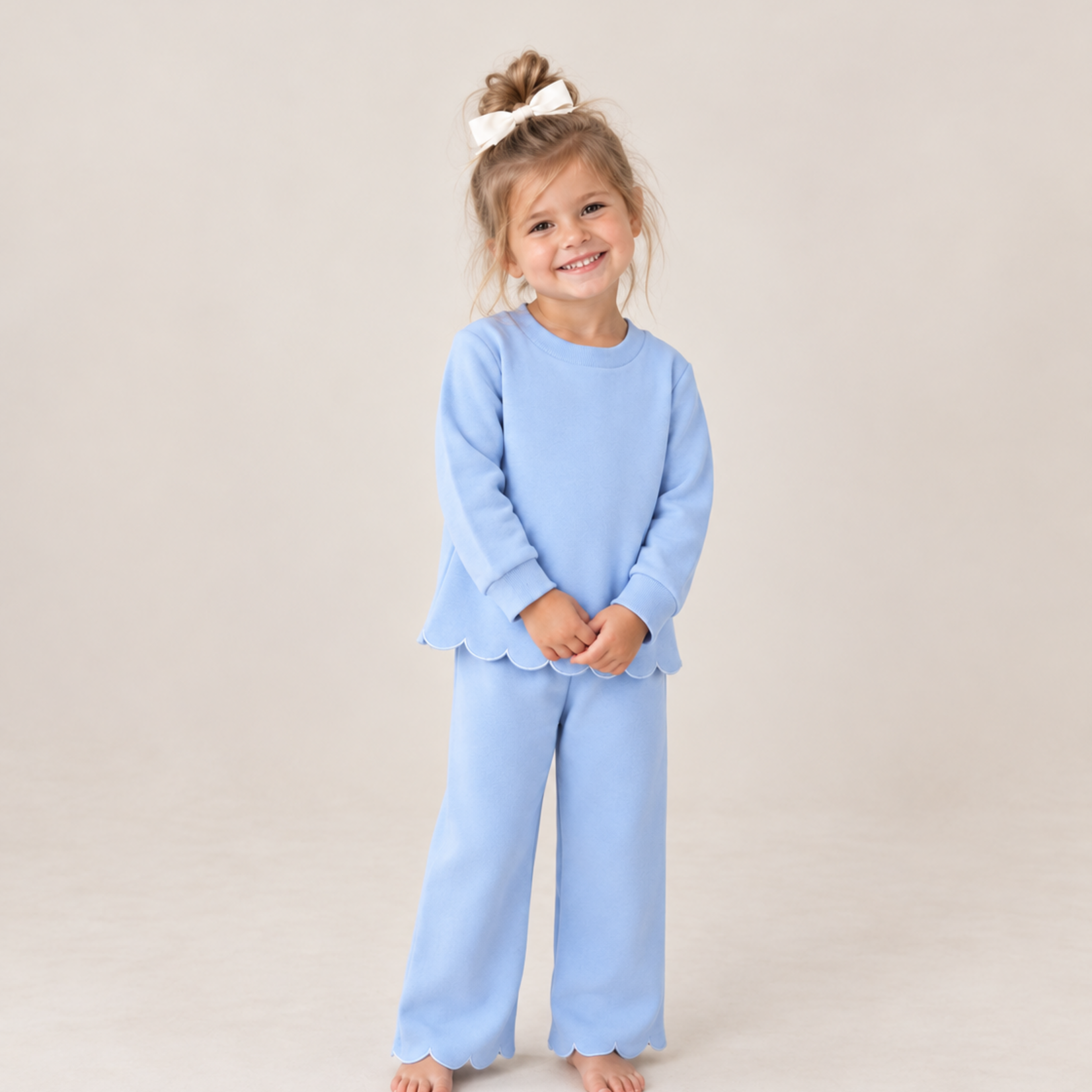 Millie Jay Scottie Blue Scalloped Set