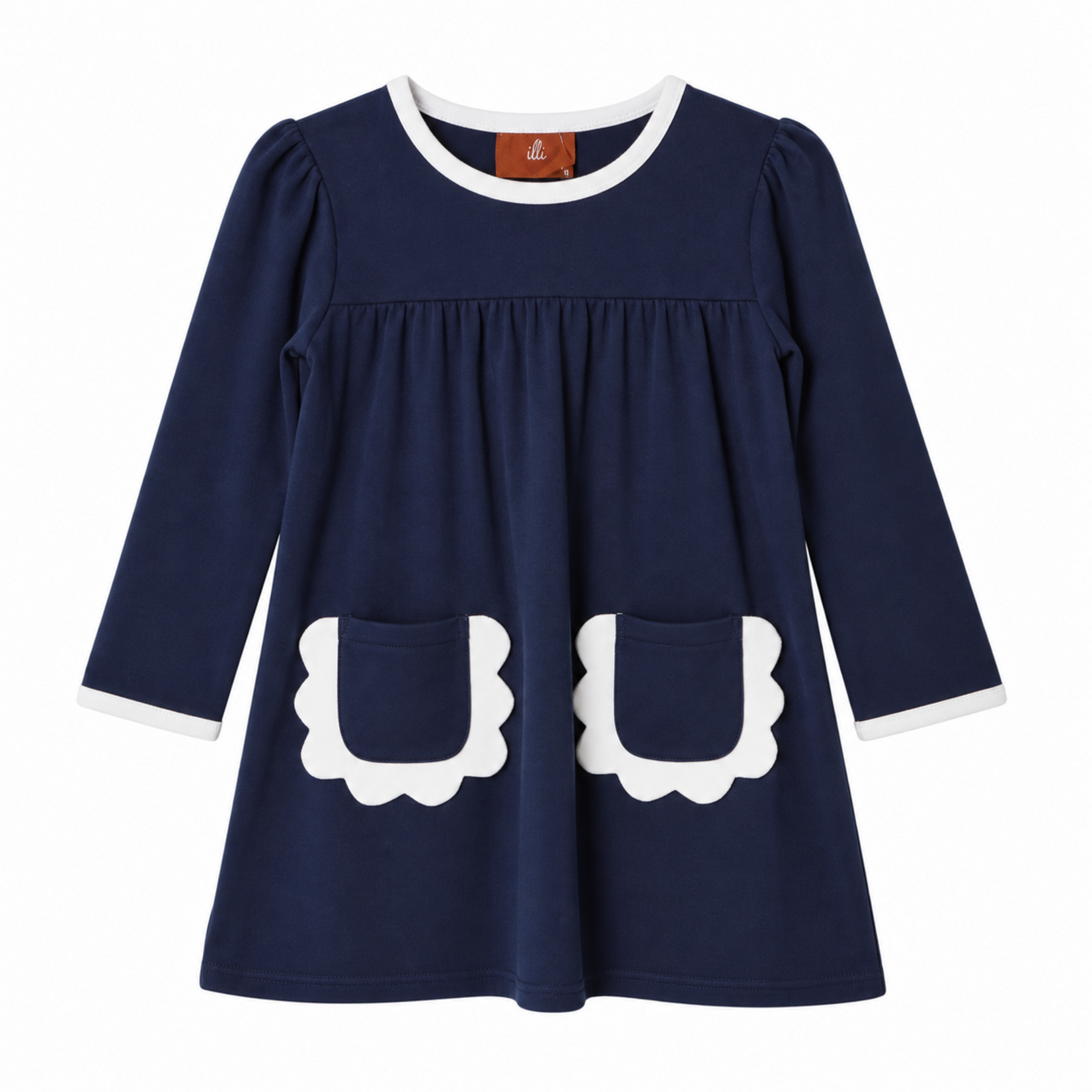 Millie Jay Izzie Scalloped Navy Dress