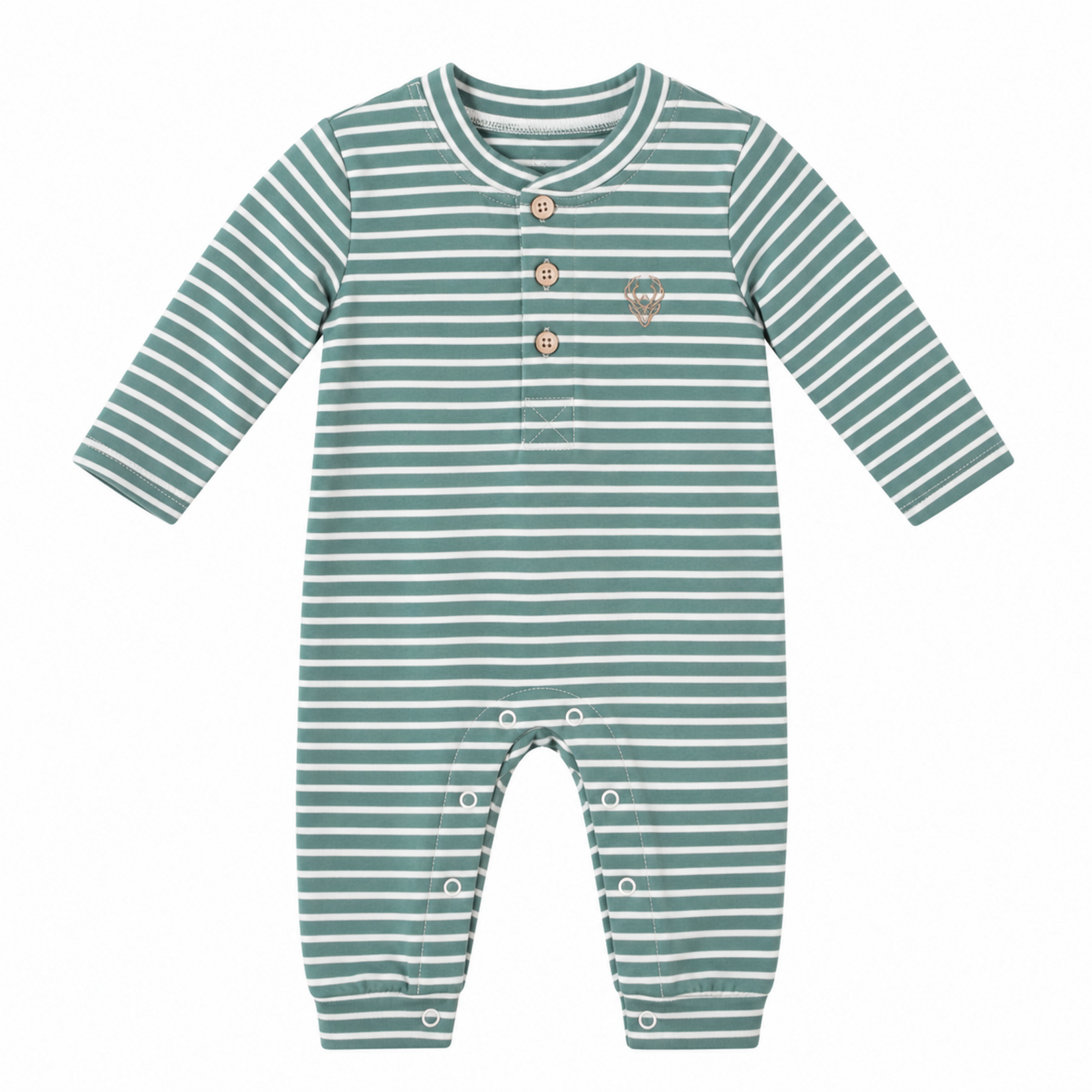 Millie Jay Green Stripe Easton Romper