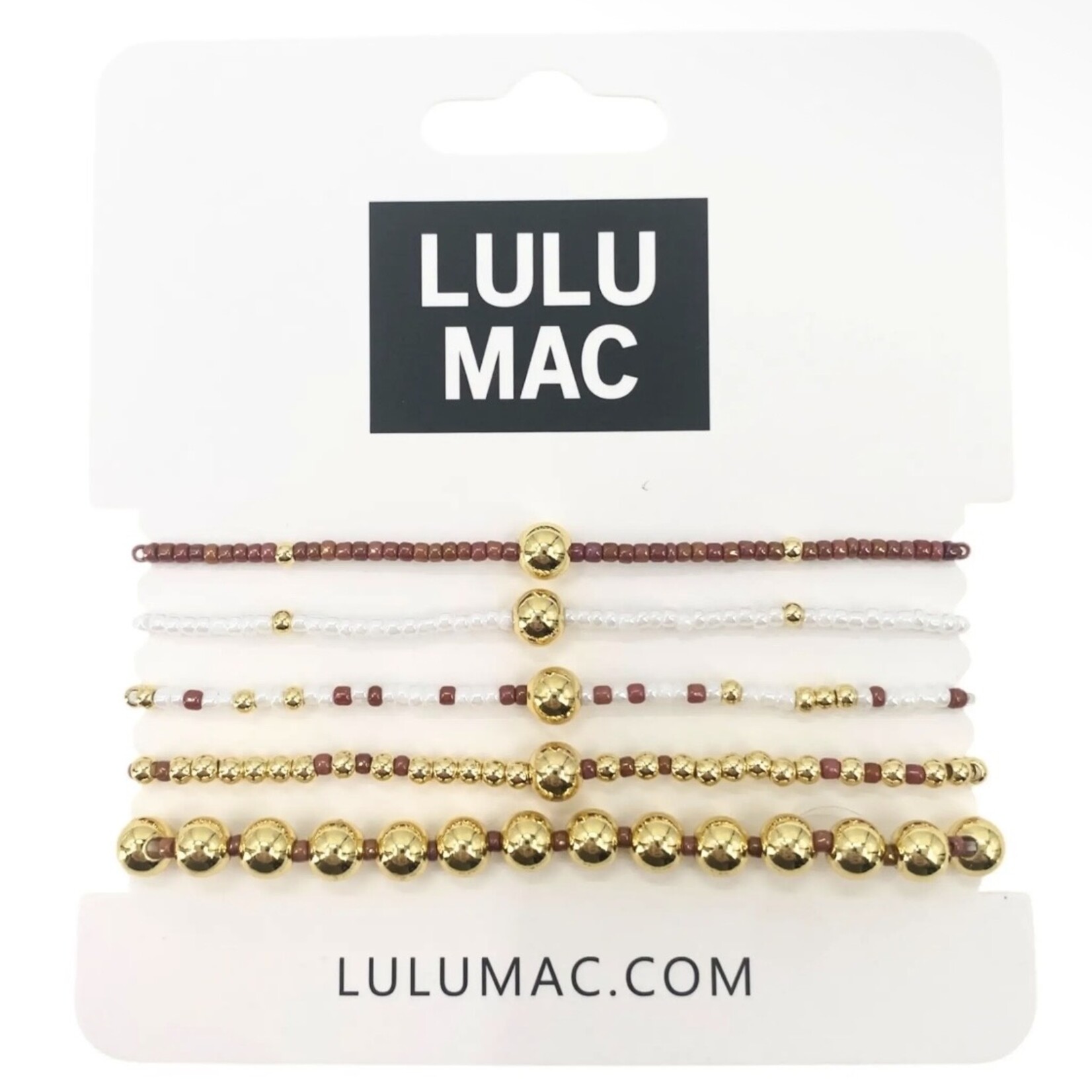 LULU MAC Brown & White Bracelet Stack