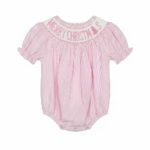 Sweet Dreams Pink Christmas Smocked Bubble