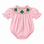 Sweet Dreams Pink Christmas Tree Smocked Bubble