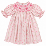 Sweet Dreams Pink Bow Floral Smocked Dress