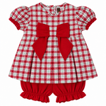 Banana Split Christmas Plaid Girls Bloomer Set
