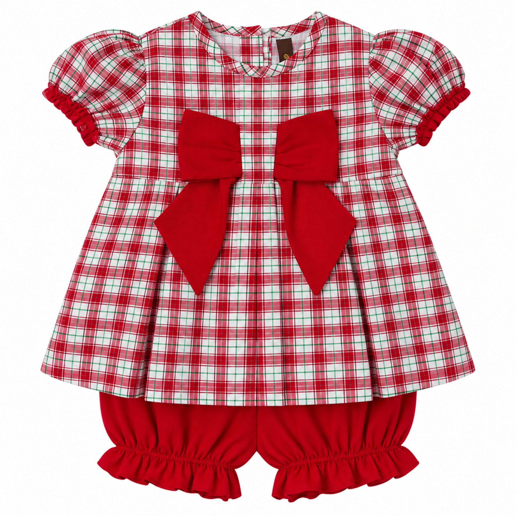 Banana Split Christmas Plaid Girls Bloomer Set