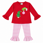 Banana Split Green & Grumpy Ruffle Pant Set