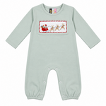 Banana Split Santa Sleigh Smocked Boy Romper