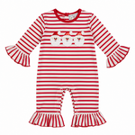 Three Sisters Santa Applique Girl Romper