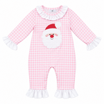 City Beautiful Pink Gingham Santa Romper