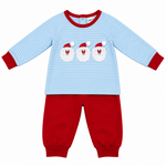 Three Sisters Santa Applique Jogger Set