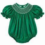 Sweet Dreams Green Pearl Smocked Bubble