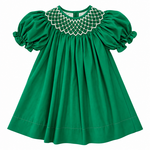 Sweet Dreams Green Pearl Smocked Dress