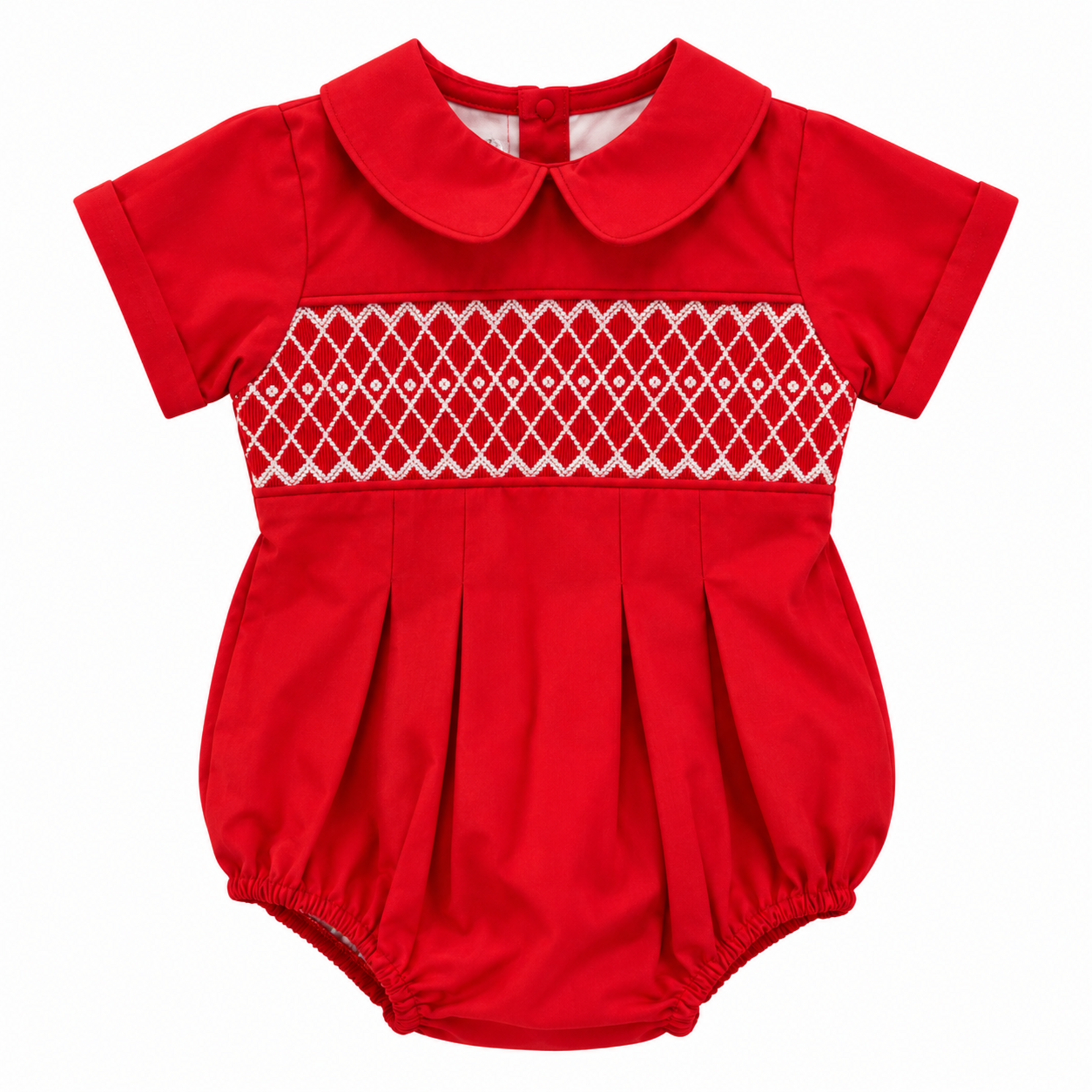 Sweet Dreams Joseph Red Smocked Bubble