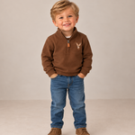 Banana Split Deer Boys 1/4 Zip Pullover