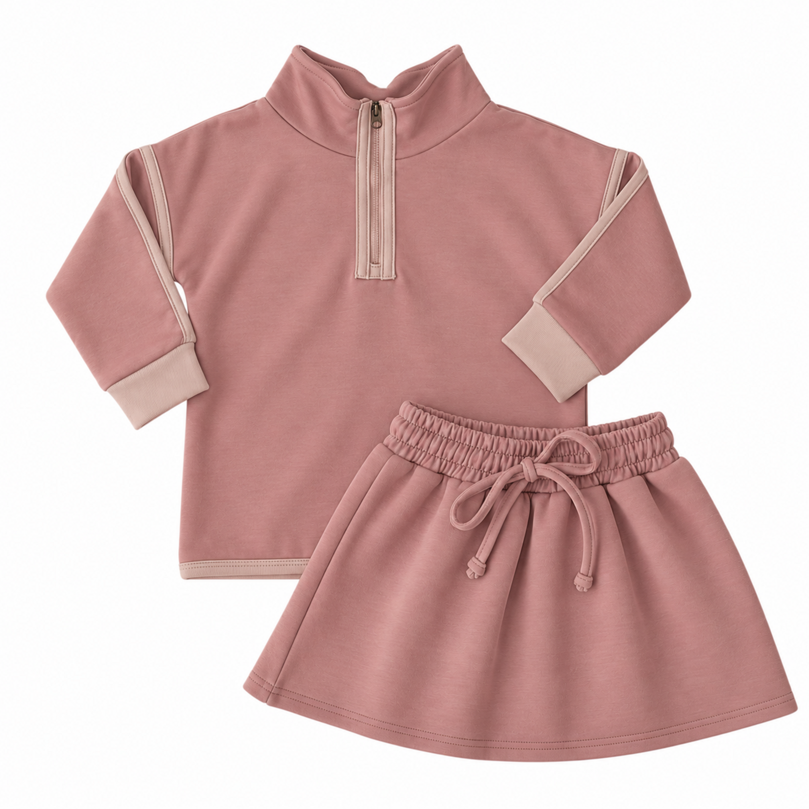 Banana Split Mauve 1/4 Zip Skort Set