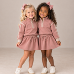 Banana Split Mauve 1/4 Zip Skort Set