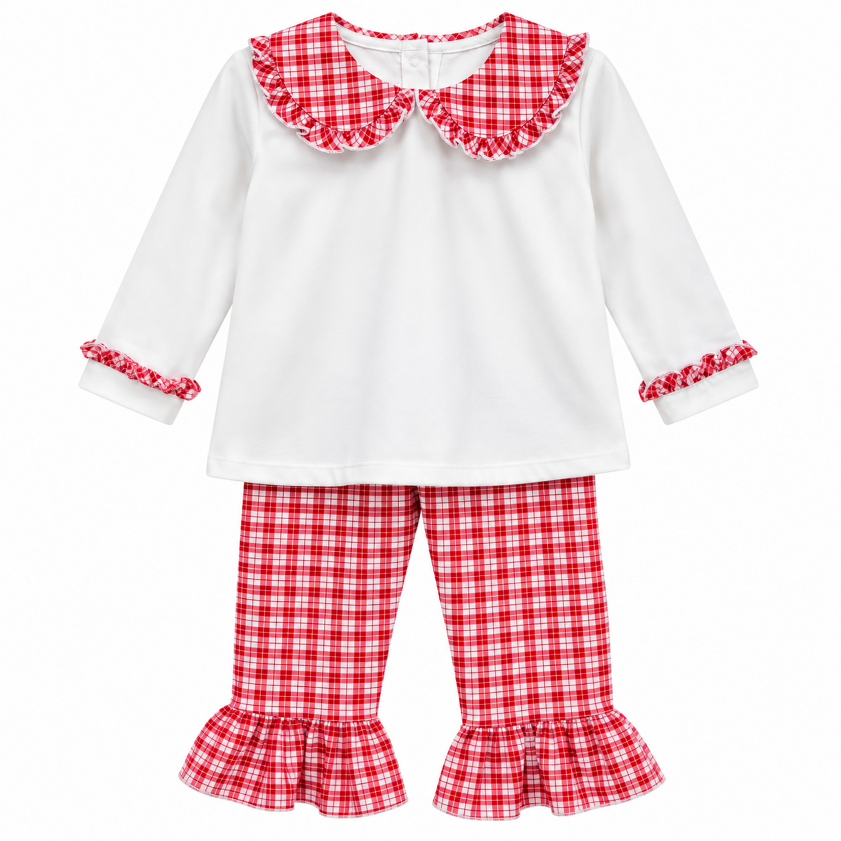 Sweet Dreams Red & White Plaid Girl Pant Set