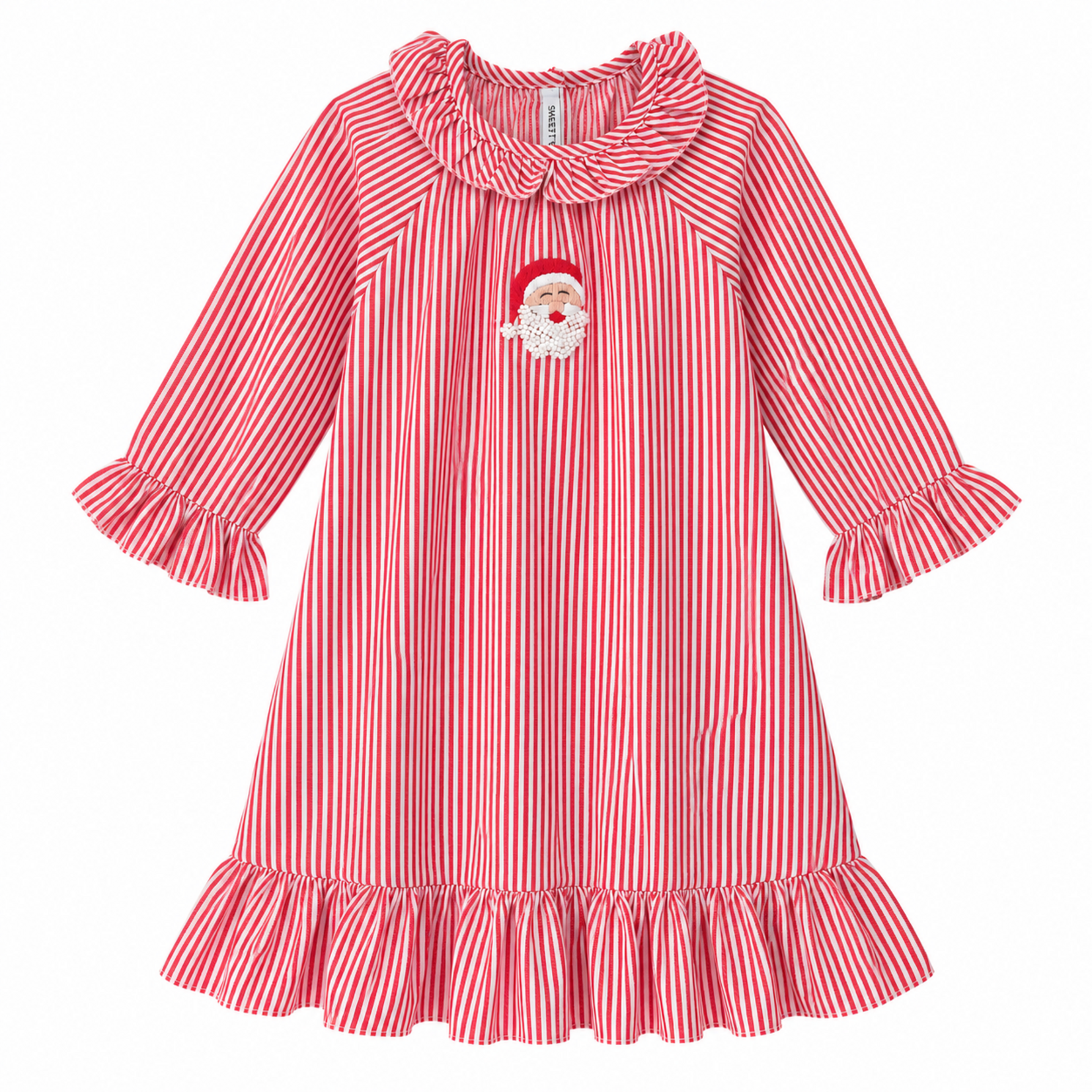 Sweet Dreams French Knot Santa Stripe Gown