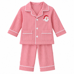 Sweet Dreams French Knot Santa Striped Pj Set