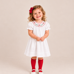 Sweet Dreams Red Bow Garland Smocked Dress