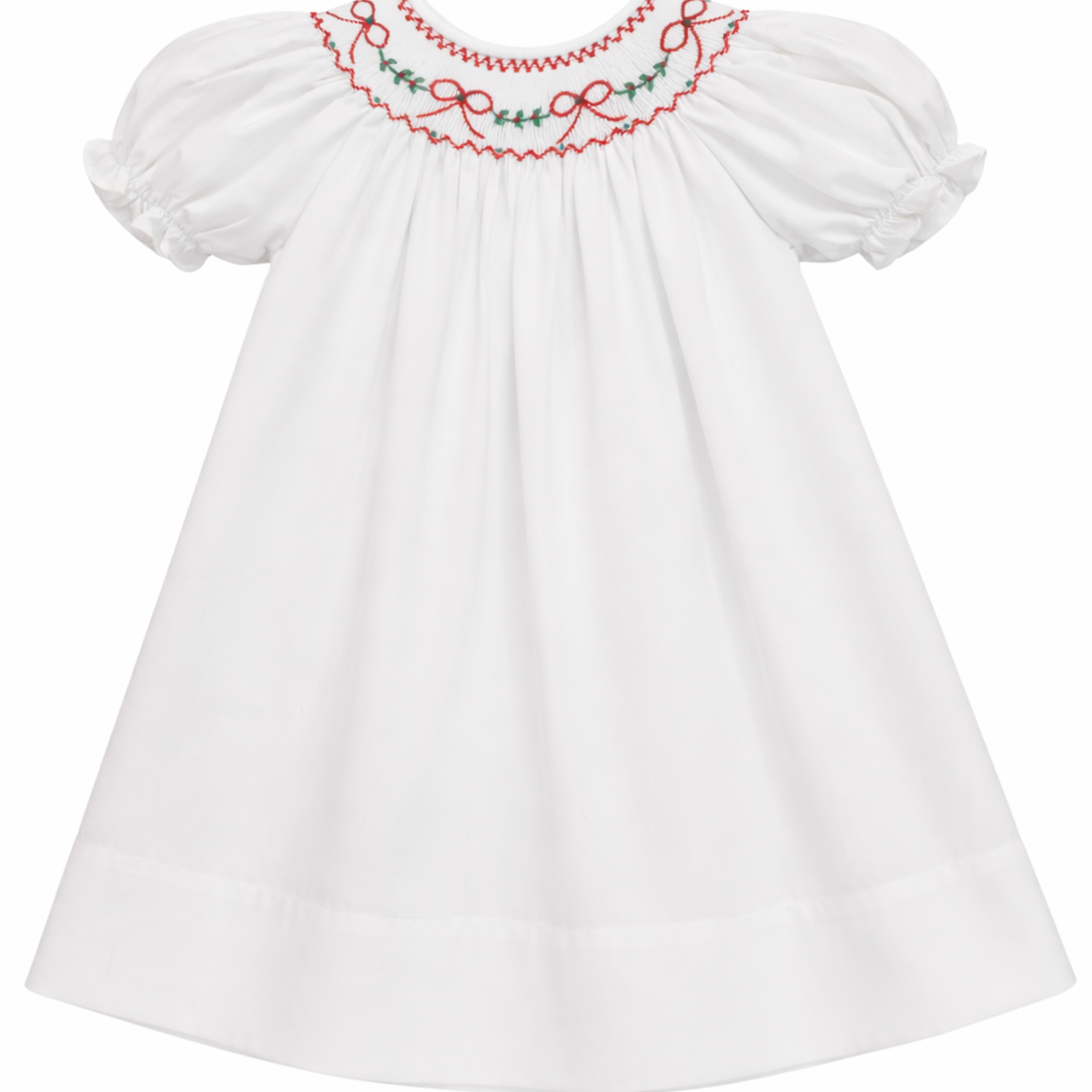 Sweet Dreams Red Bow Garland Smocked Dress