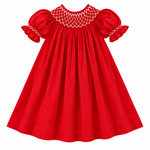 Sweet Dreams Red Pearl Smocked Dress