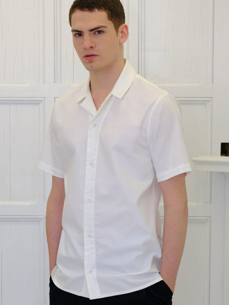 Marmier Cuban Collar Shirt . White Marmier Cuban Collar Shirt . White
